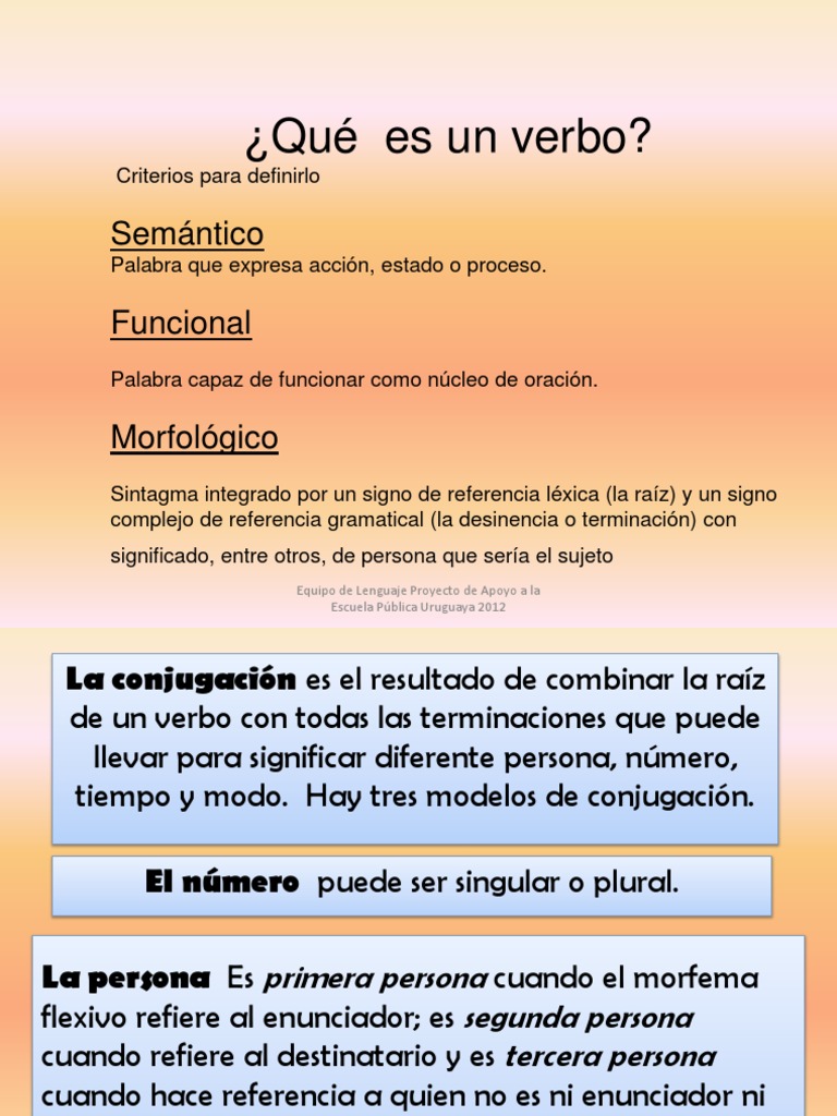 El Verbo PDF | PDF | Verbo | Conjugación gramatical