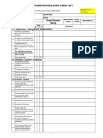 Process Audit Check List