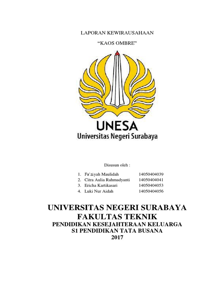 Cover Laporan Kewirausahaan