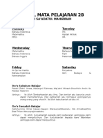 Jadual Mata Pelajaran 2b