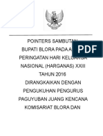 Sambutan Bupati Harganas