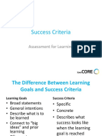 Success Criteria: Assessment For Learning