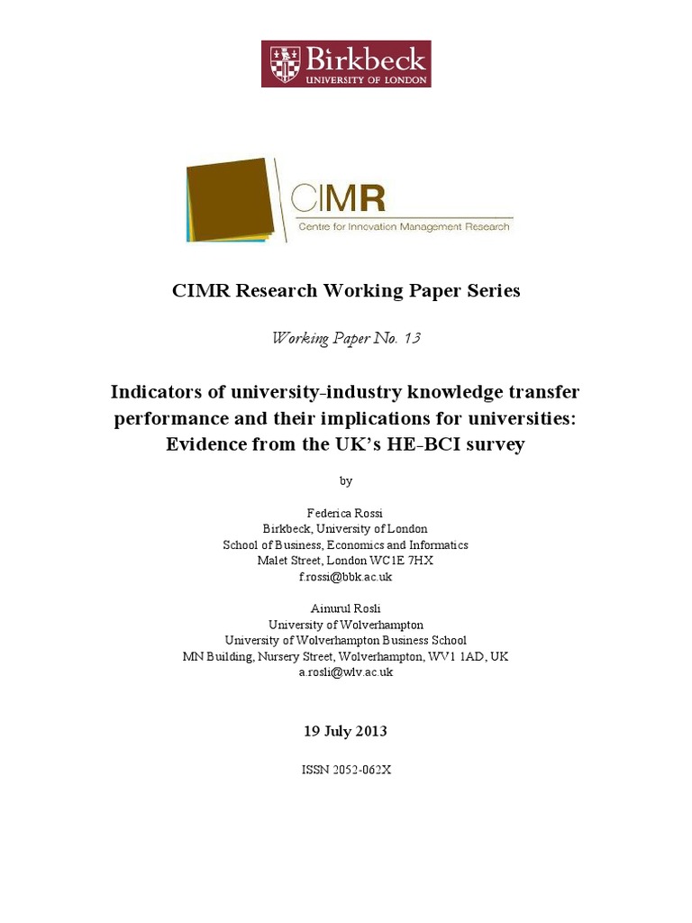 Cimr WP 13 PDF | PDF | Innovation | University