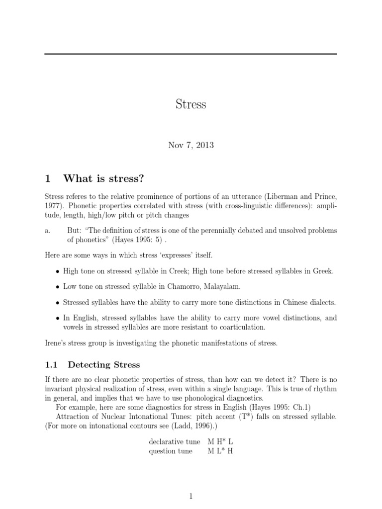 Understanding Phonetic Stress Patterns | PDF | Stress (Linguistics ...