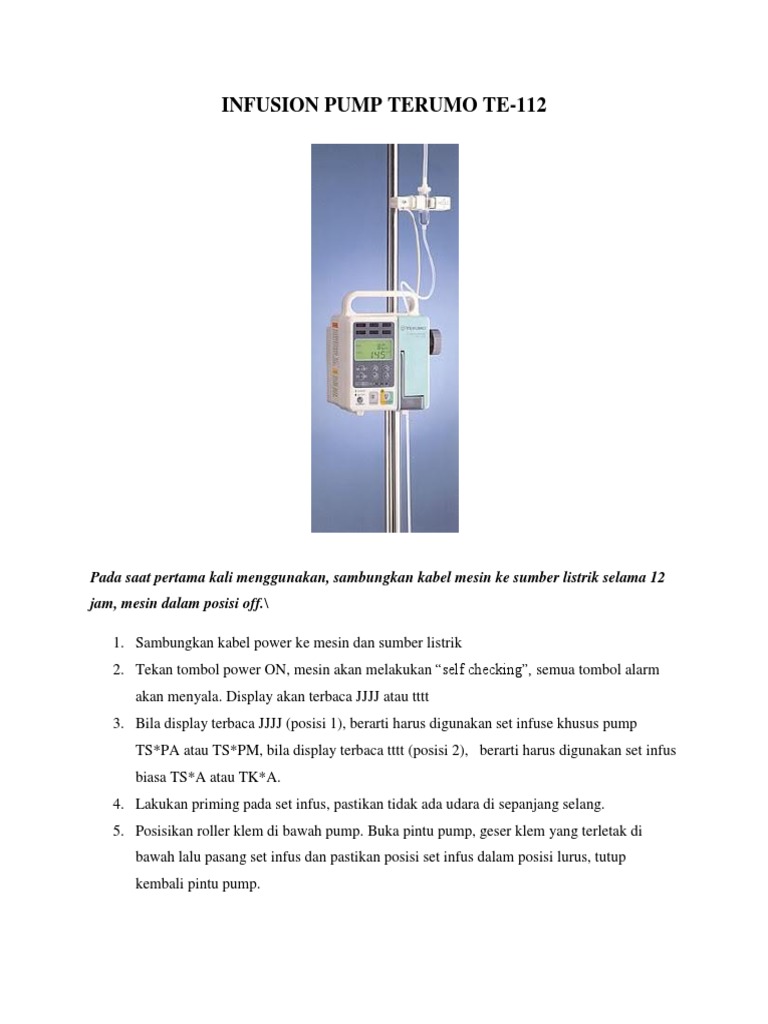 Infusion Pump Terumo Te PDF