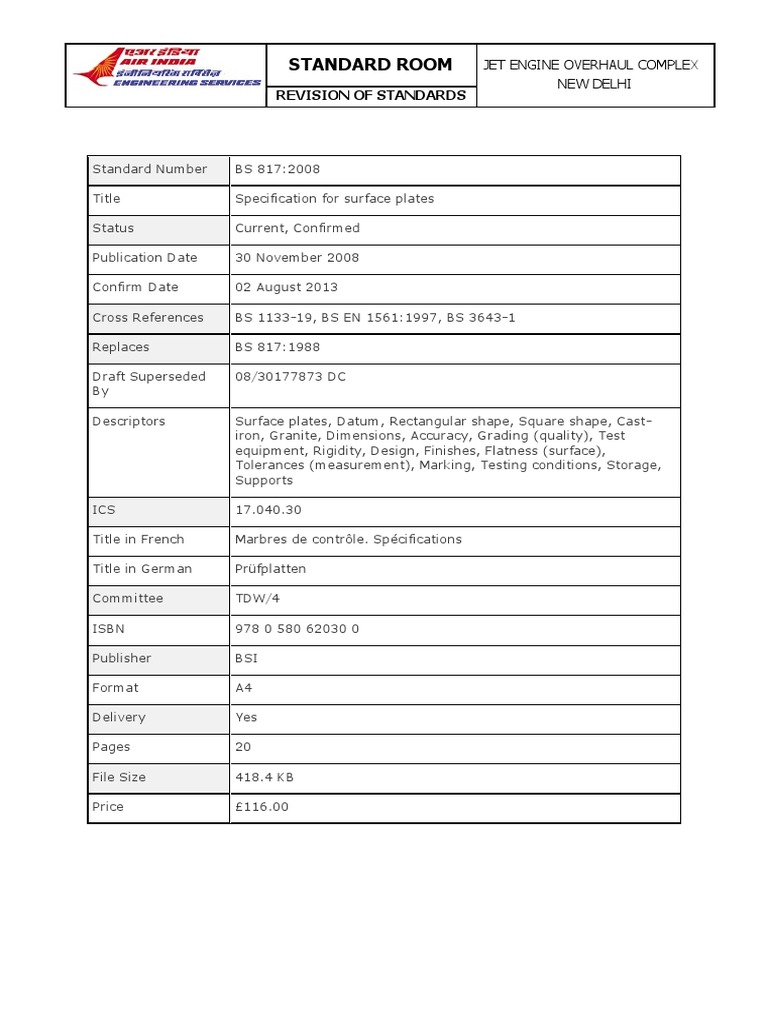 Standard Room Revision of Standards PDF International Organization