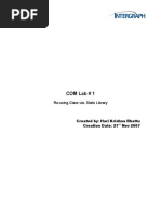 COM Lab # 1: Re-Using Class Via. Static Library