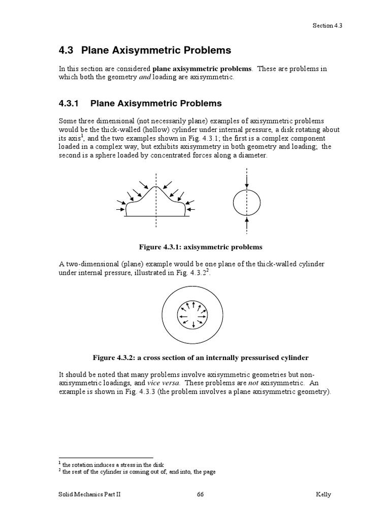 4.3.1 Plane Axisymmetric Problems | PDF | Stress (Mechanics ...