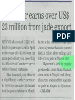 [GNLM-14.7.2017] Myanmar earns over US$23 million from jade export