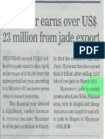 (GNLM-14.7.2017) Myanmar Earns Over US$23 Million From Jade Export