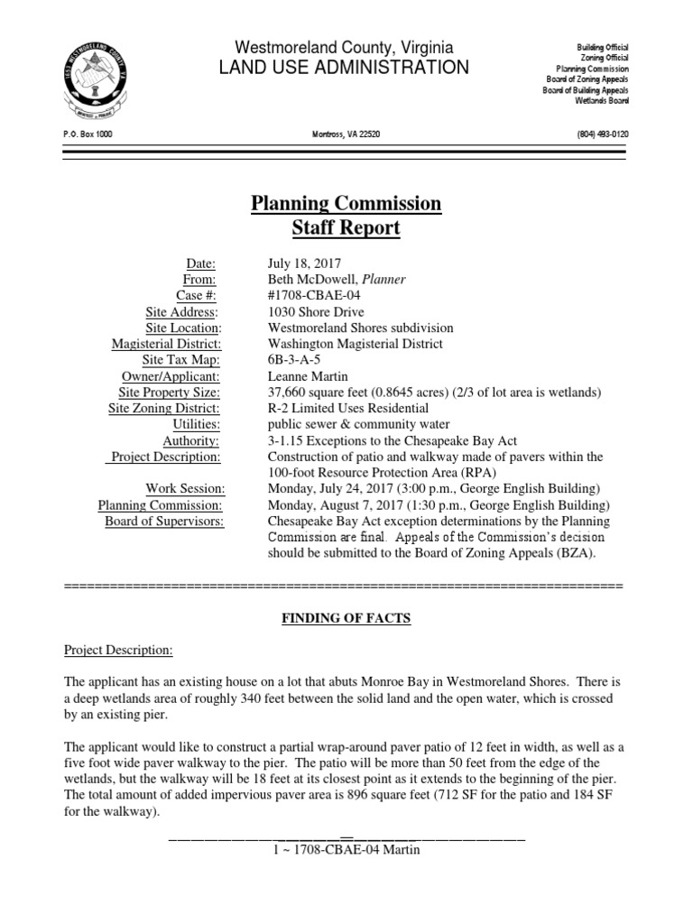 Planning Commission Staff Report Land Use Administration PDF
