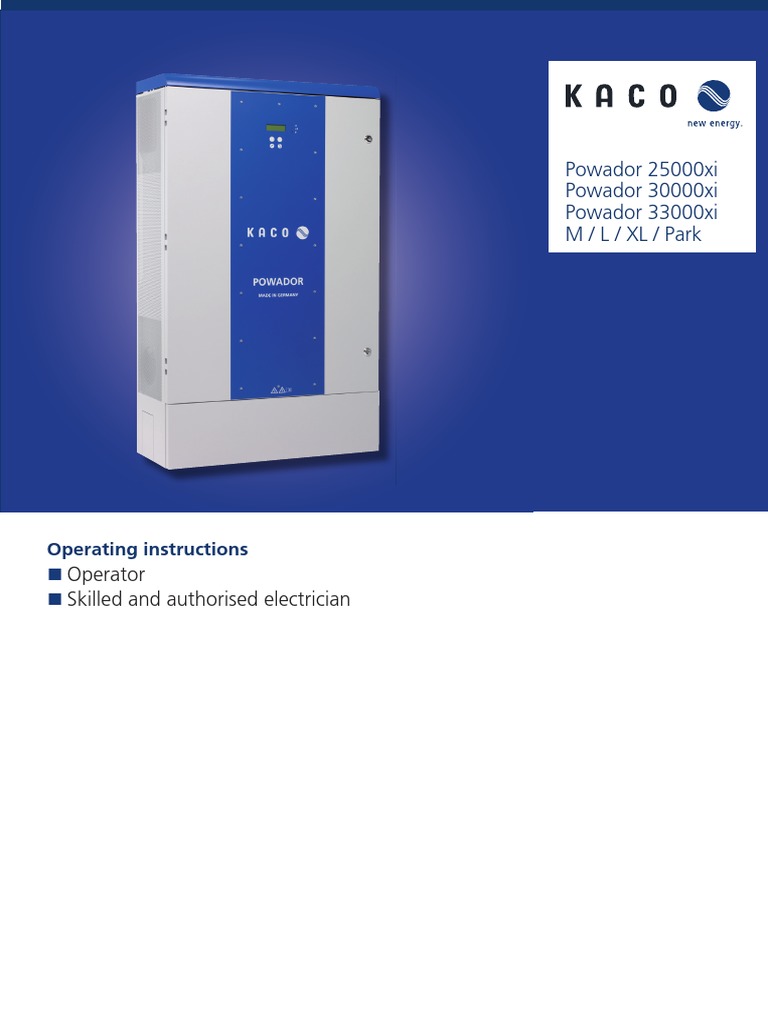 KACO Powador Inverter Operating Manual | PDF | Power Inverter ...