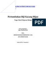 Laporan Praktikum Pertumbuhan Biji Kacang Hijau