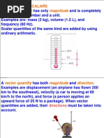 Scalar Quantity Magnitude: Vectors and Scalars