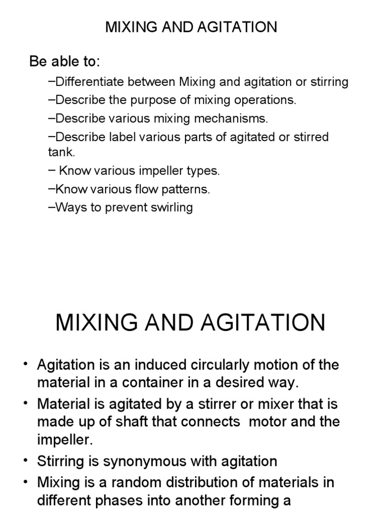 Mixing and Agitation