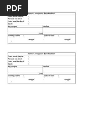 Format Pengajuan Dana Kas Kecil