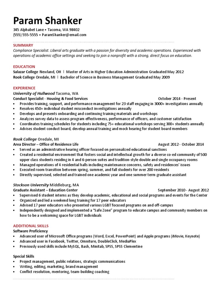 Resume Template 01 Example | PDF | Business | Communication