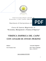 Verifica Empirica Del CAPM Con Analisi Di Stock Picking