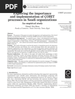 Exploring The Importance and Implementation of COBIT Processes in Saudi Organizations