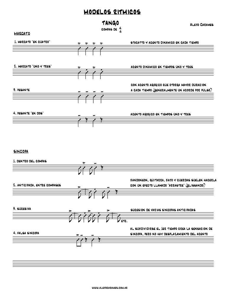 Modelos Ritmicos Tango | PDF | Tango | Estilos de música uruguayos