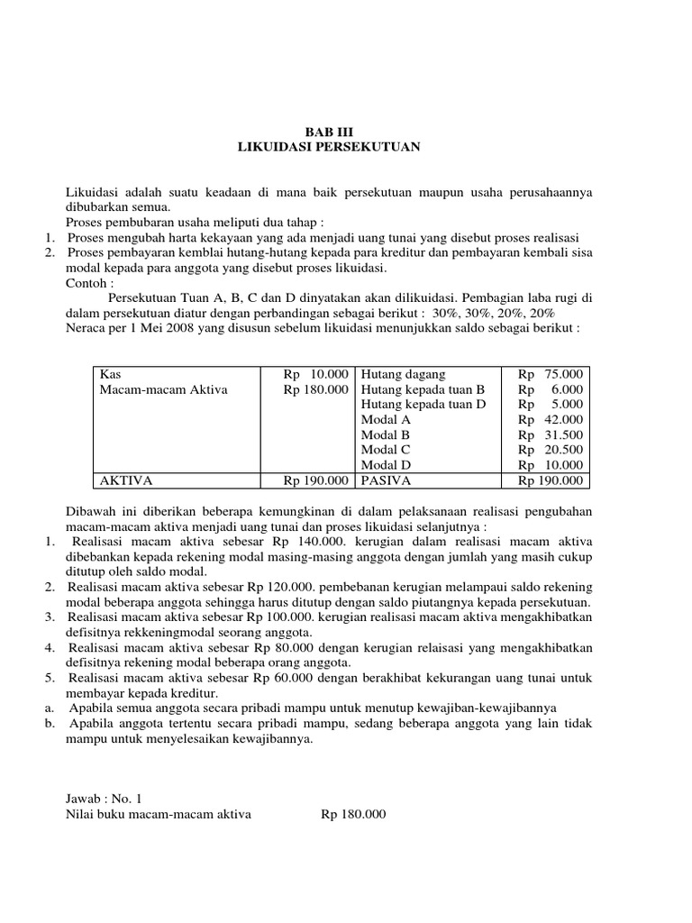 26 Contoh Soal Akuntansi Persekutuan Kumpulan Contoh Soal
