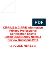 Cippus Cippe Information Privacy Professional Certification Exams Examfocus Study Notes Review Questions 2014