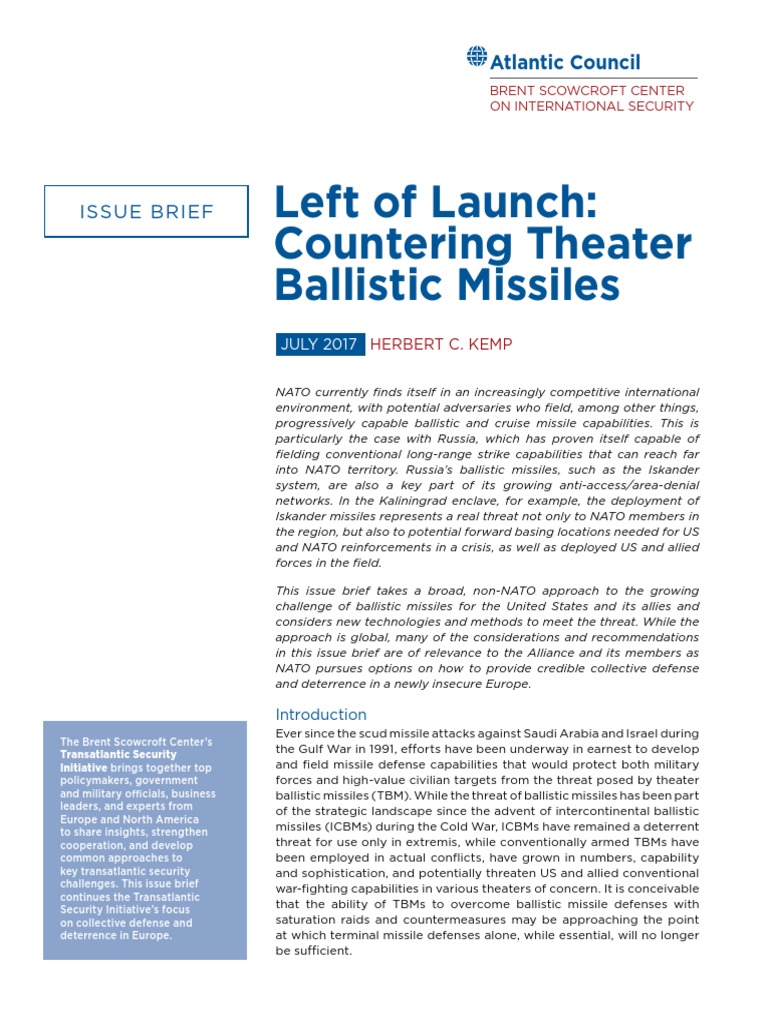 Left of Launch: Countering Theater Ballistic Missiles | PDF | Missile ...