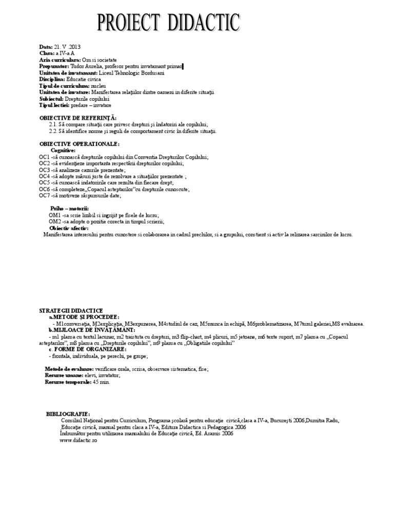 Proiect Ed Civica