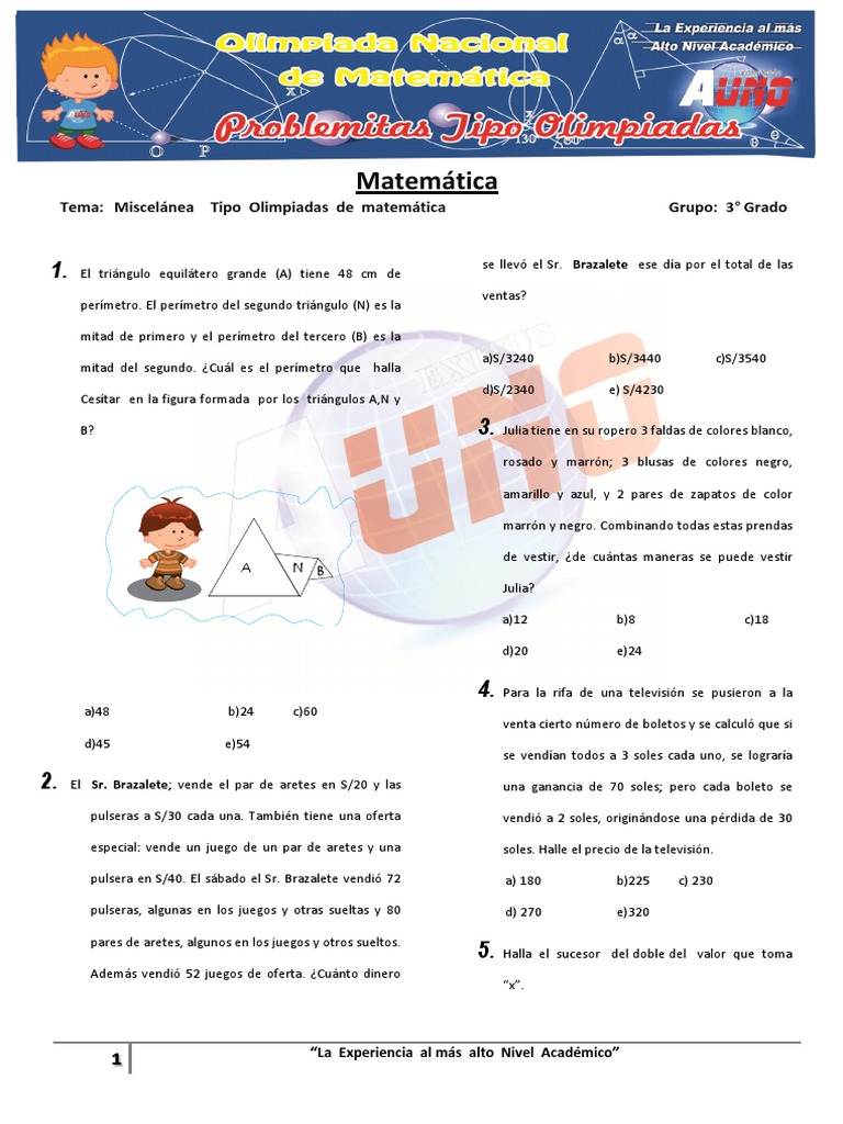 Ejercicios de Matemáticas 3° Primaria | PDF | Objetos matemáticos ...