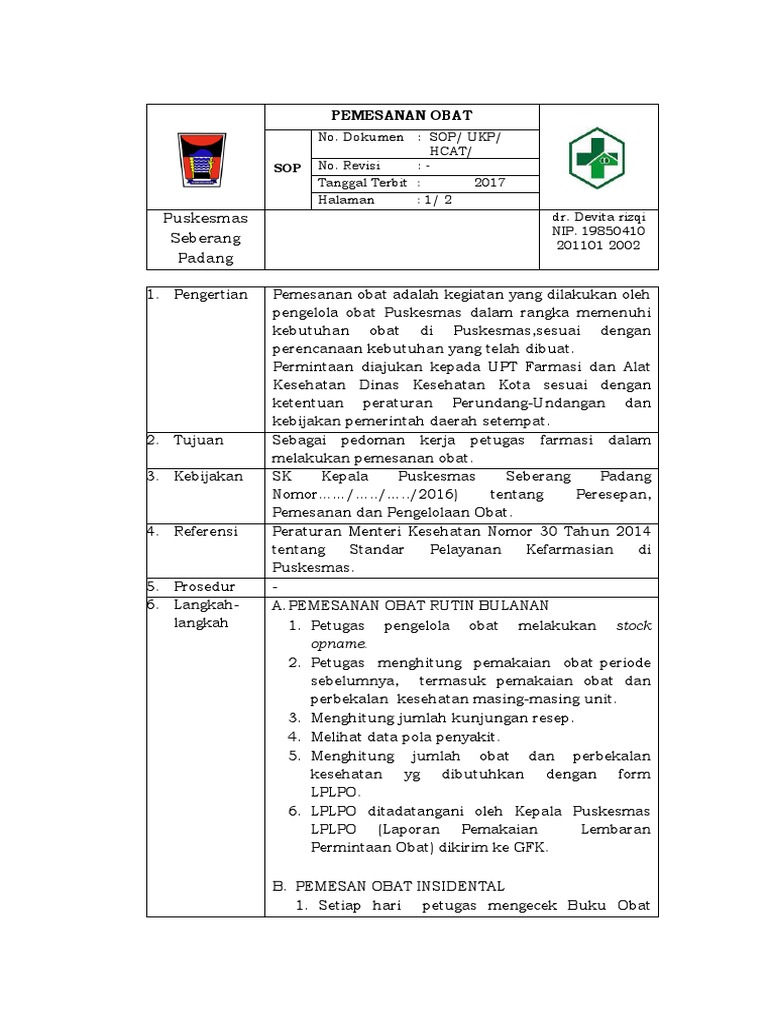8.2.2.4 Pemesanan Obat | PDF