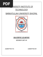 University Institute of Technology Barkatullah University Bhopal