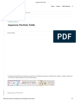 Japanese Particle Table