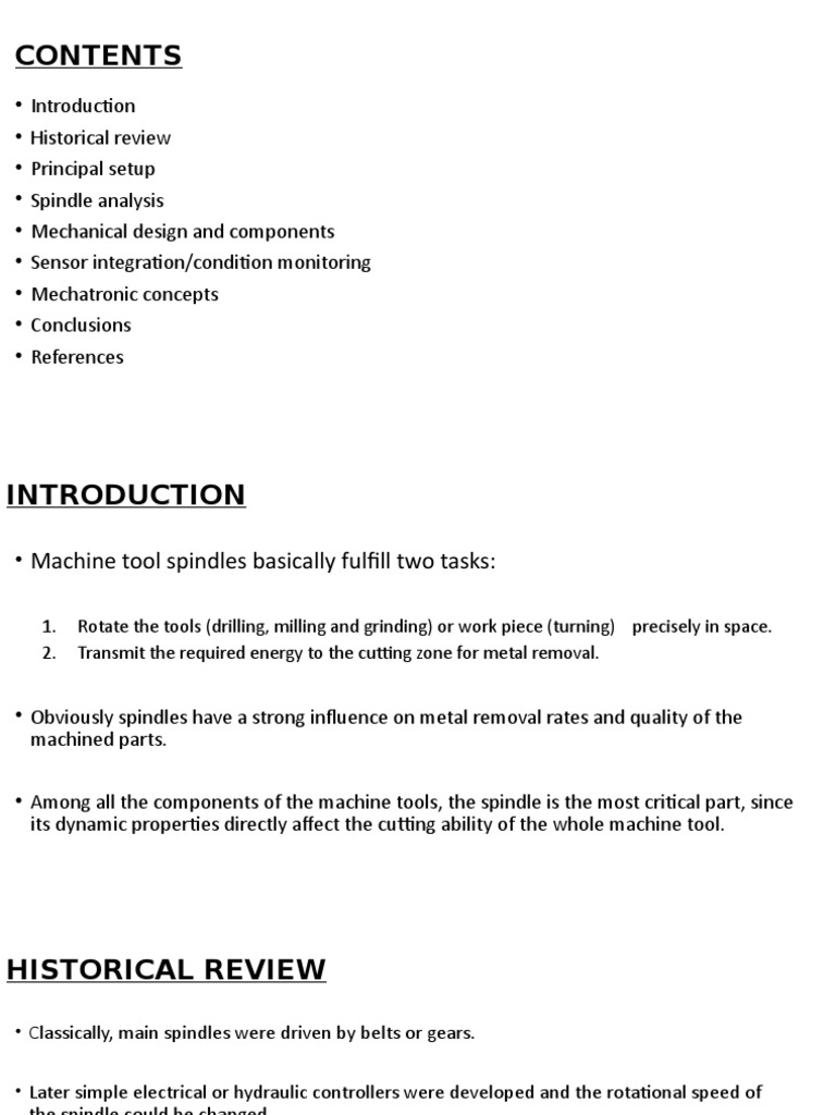 Machine Tool Spindles: Design & Analysis | PDF | Home & Garden | Computers