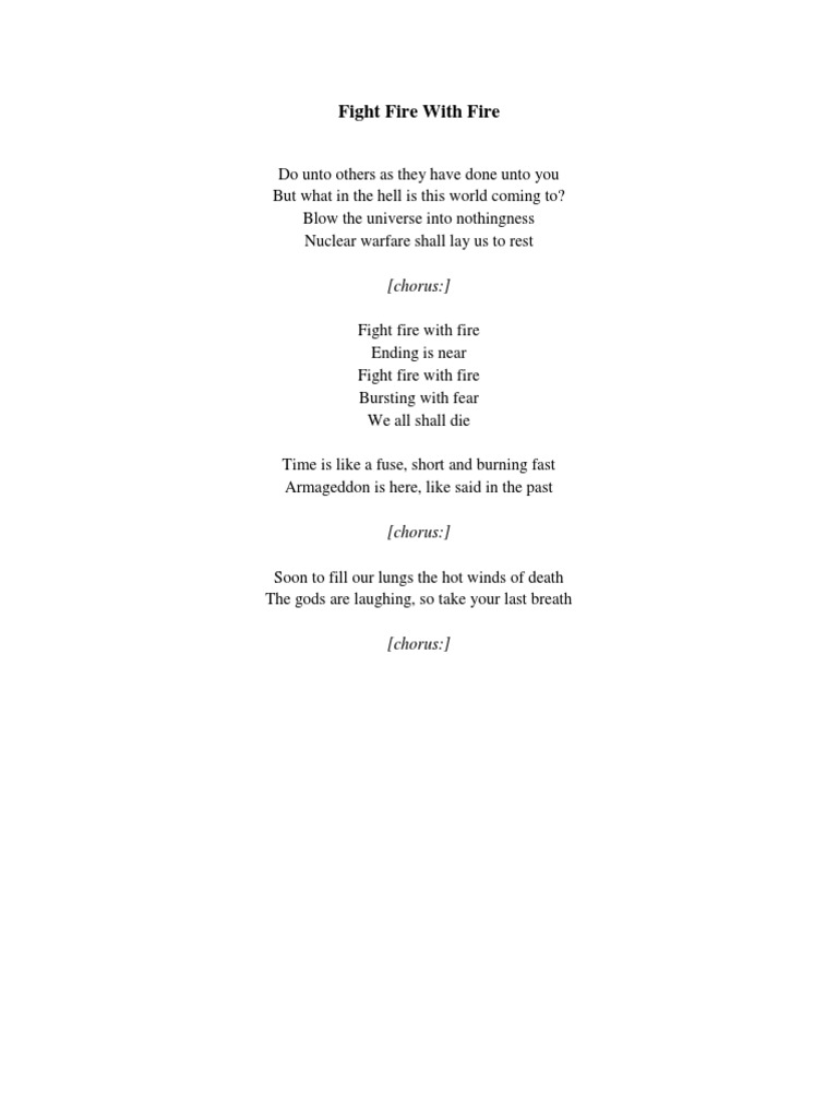 Fight Fire With Fire (Chorus) PDF
