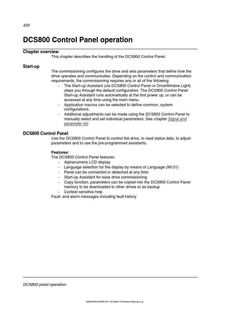 DCS800 Control Panel User Guide | PDF | Parameter (Computer Programming ...