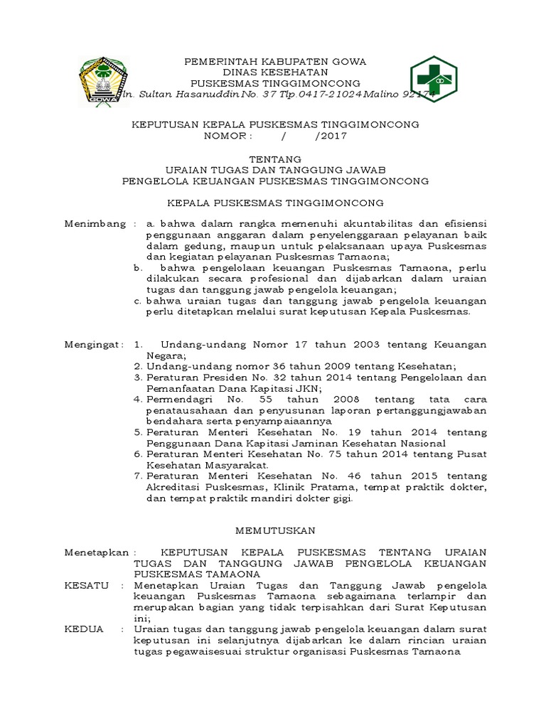 Sk Pengelola Keuangan Pdf