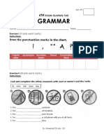 Grammar: Grade Quarterly Test