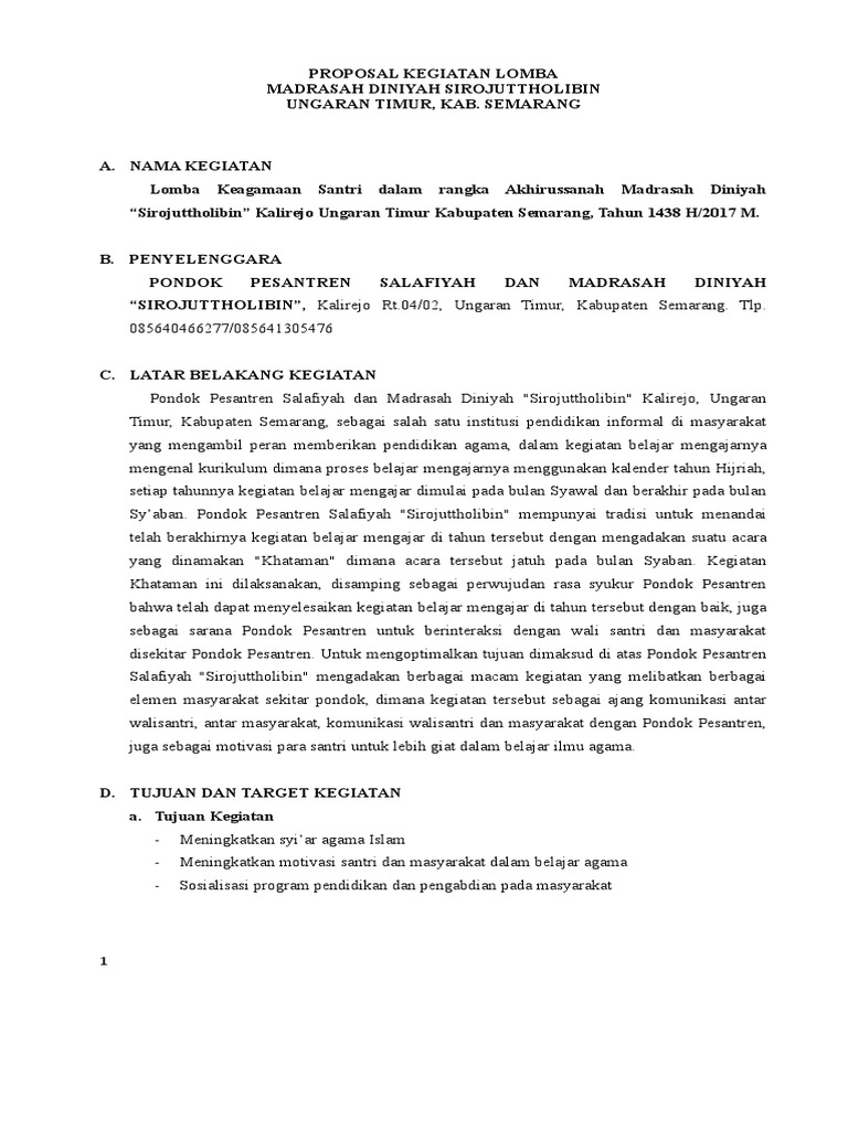 Proposal Kegiatan Lomba
