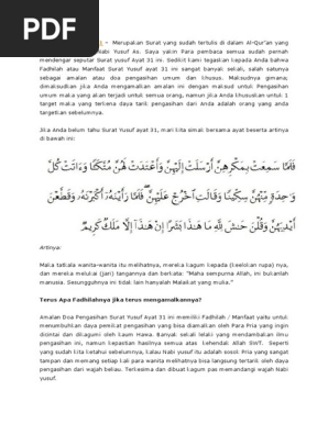 Surat Yusuf Ayat 31