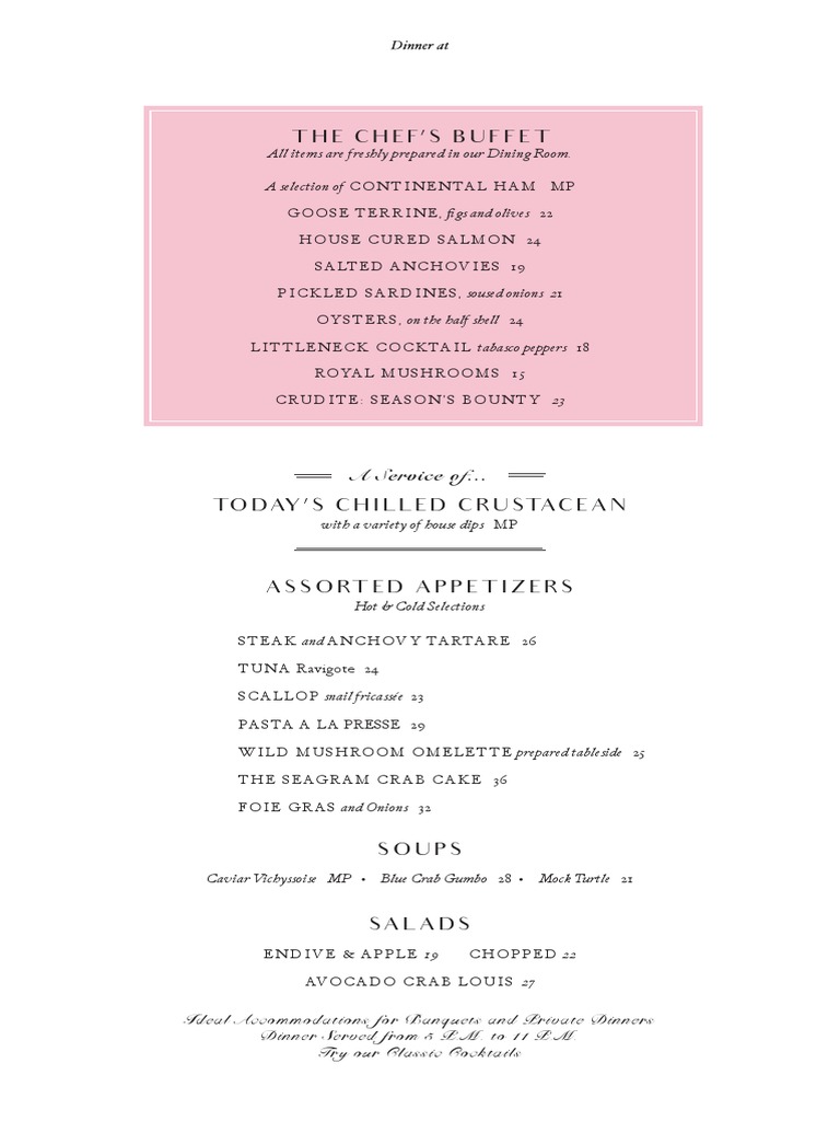 The Grill Menu California Wine Rose