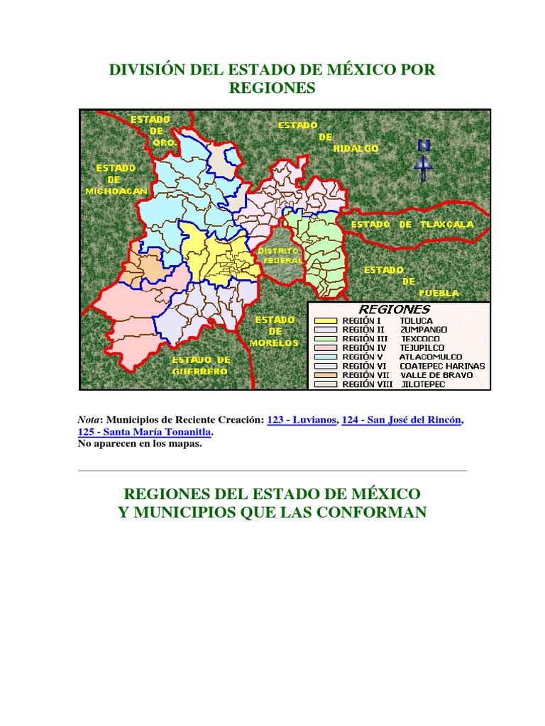 División Del Estado de México Por