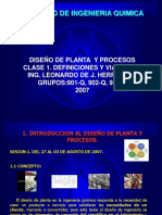 Clase 1[1]. Diseño de Planta y Procesos. Conceptos y Costos Iniciales
