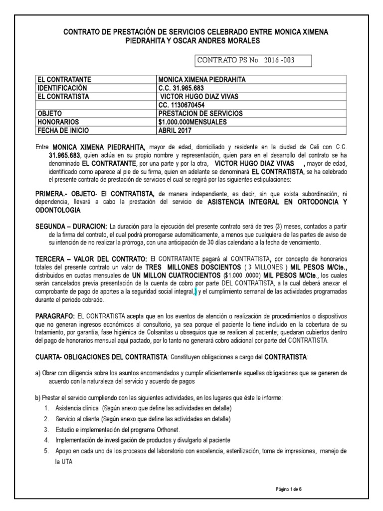 MODELO DE CONTRATO DE PRESTACION DE SERVICIOS (1).doc Derecho laboral