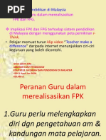 Peranan Guru & Implikasi FPK & FPG