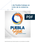 Gobierno de Puebla Trabaja en La Prevención de La Violencia de Género