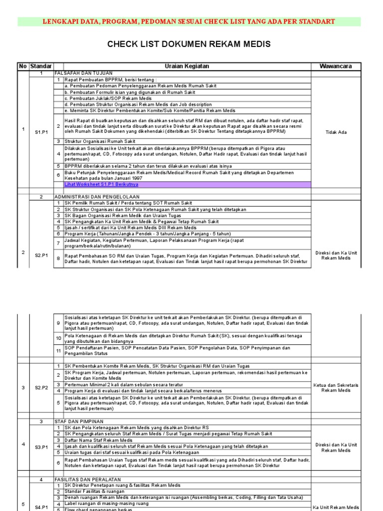 Check List Dokumen RM BPPRM | PDF | Sains & Matematika