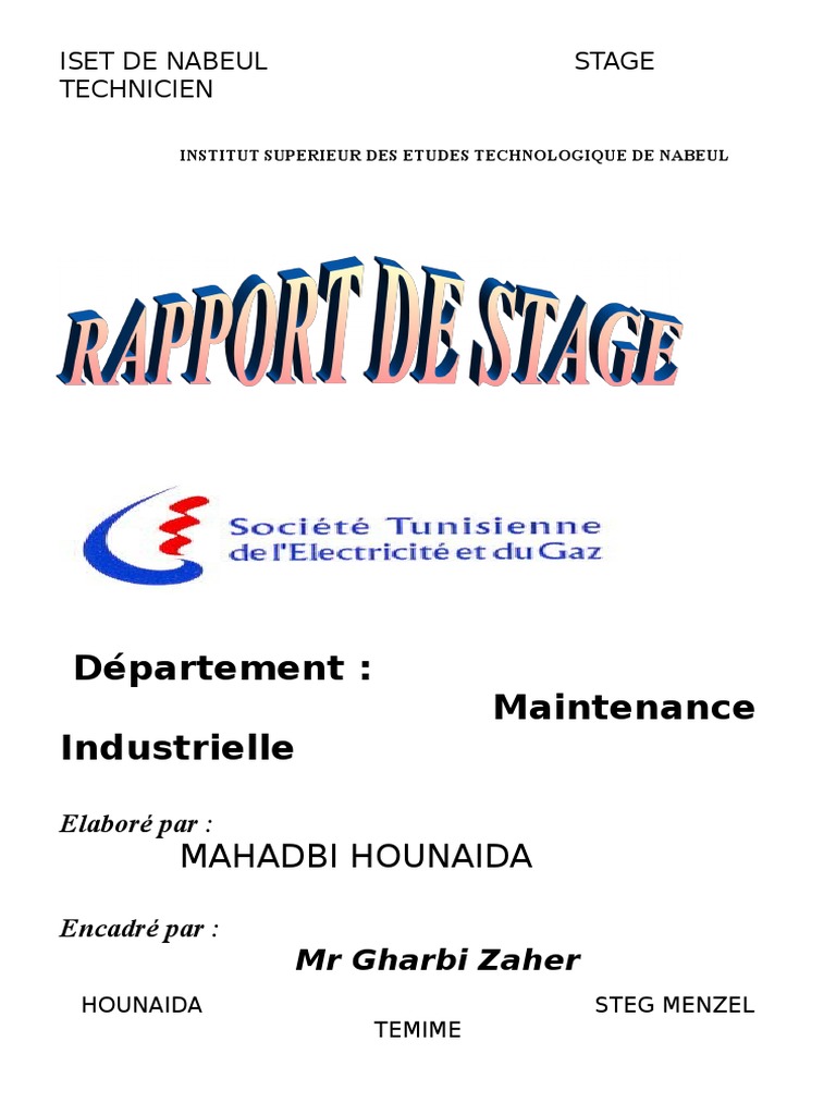 Rapport de Stage Steg  PDF  Réseau électrique  Comptabilité