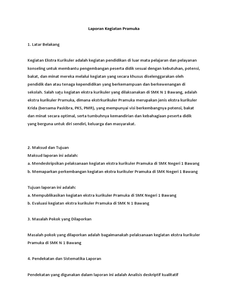 Laporan Kegiatan Pramuka