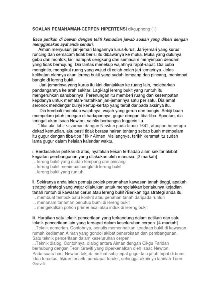 SOALAN PEMAHAMAN hipertensi