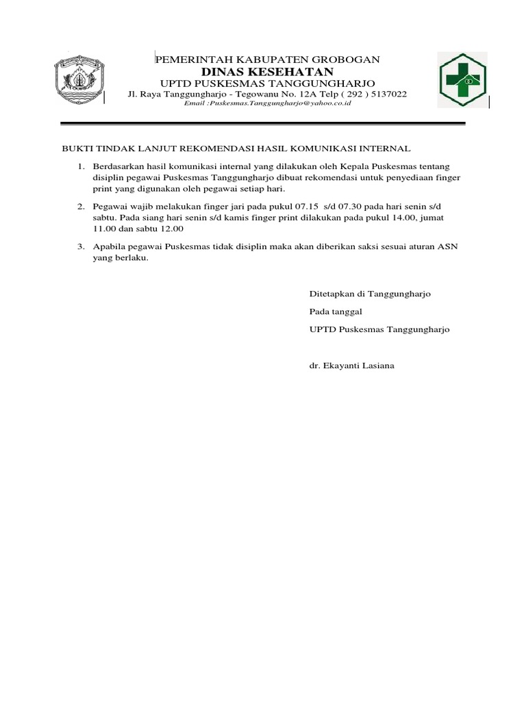 Kop Surat Uptd Puskesmas - Contoh Kop Surat